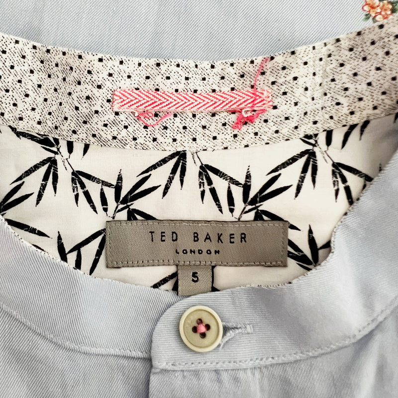Ted Baker Men's Aloha Micro Graphic Floral Print Short Sleeve Button Front Shirt