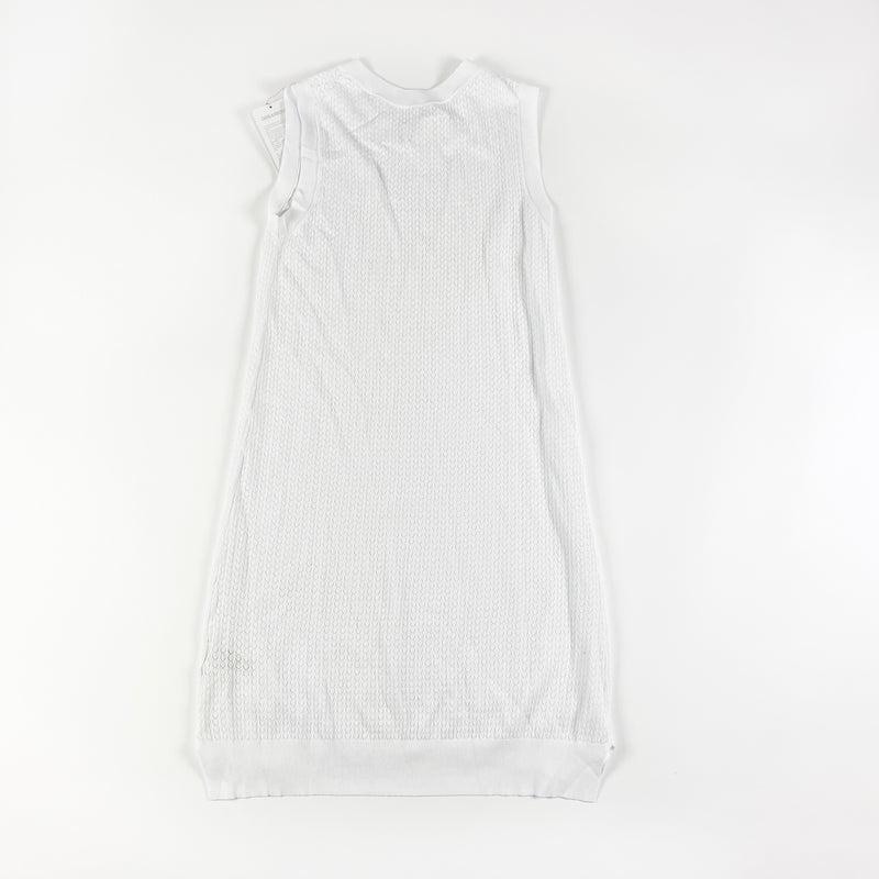 NEW Zadig & Voltaire Loose Mesh Knit Crew Neck Sleeveless Sweater Dress White M