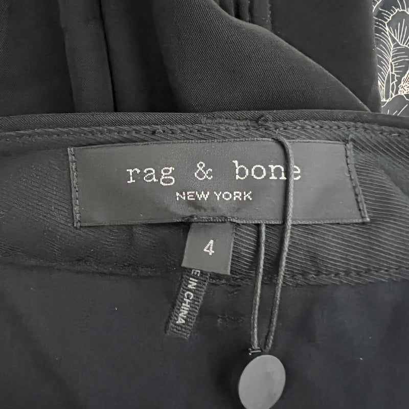 NEW Rag & Bone Leslie High Rise Long Line ClassiC Fit Crepe Shorts Solid Black 4