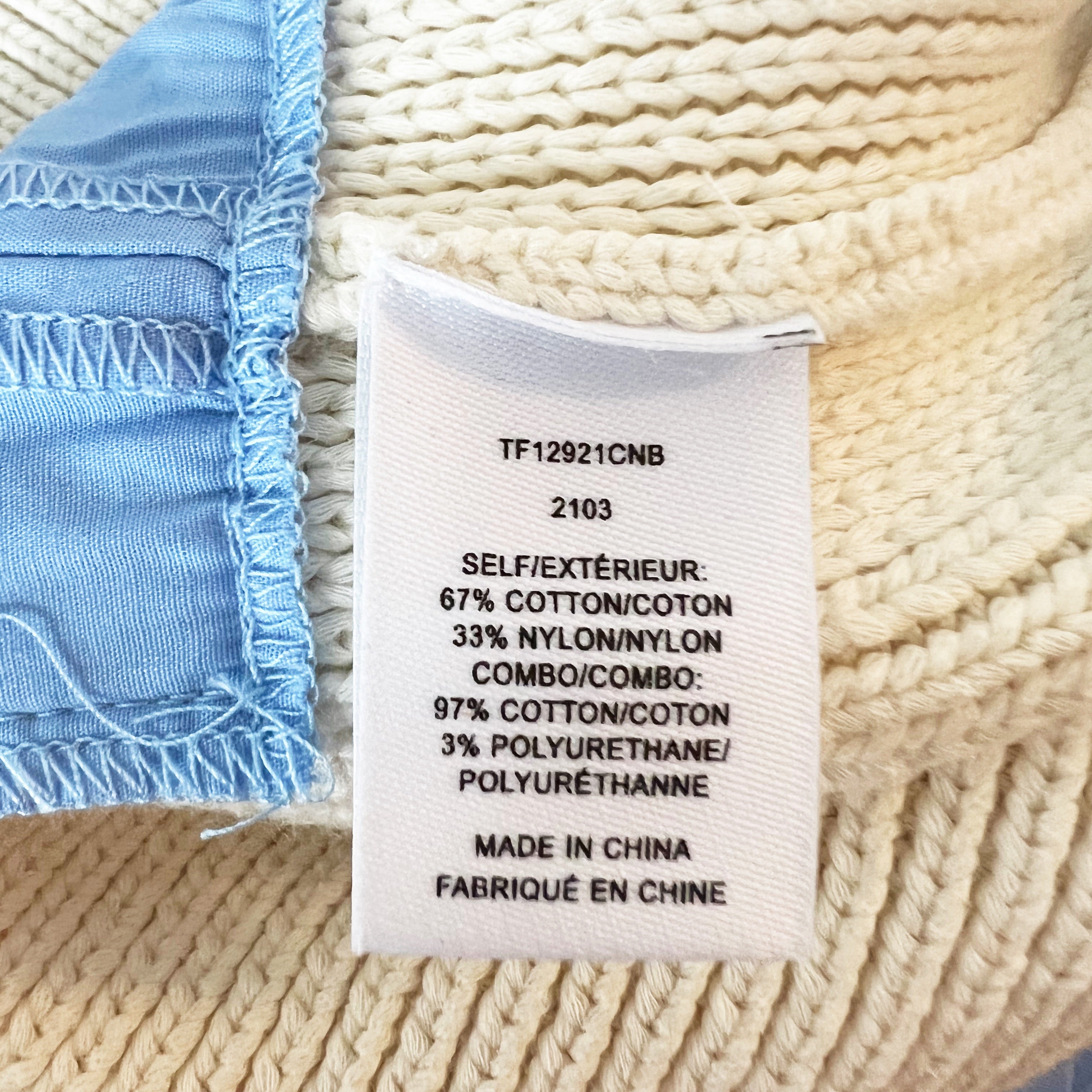 NEW Derek Lam 10 Crosby Paige Knit Vest & Shirt Top Overlay Set Blue Ivory Large