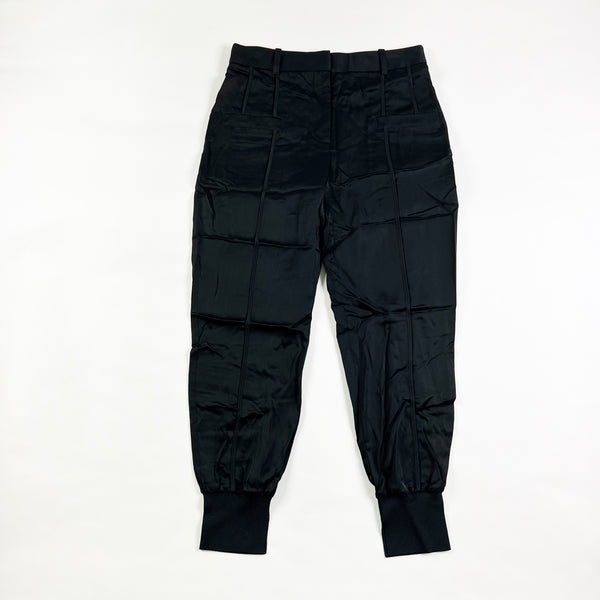 NEW 3.1 Phillip Lim Black Satin Tapered Leg Ankle Cropped Joggers Pants 4