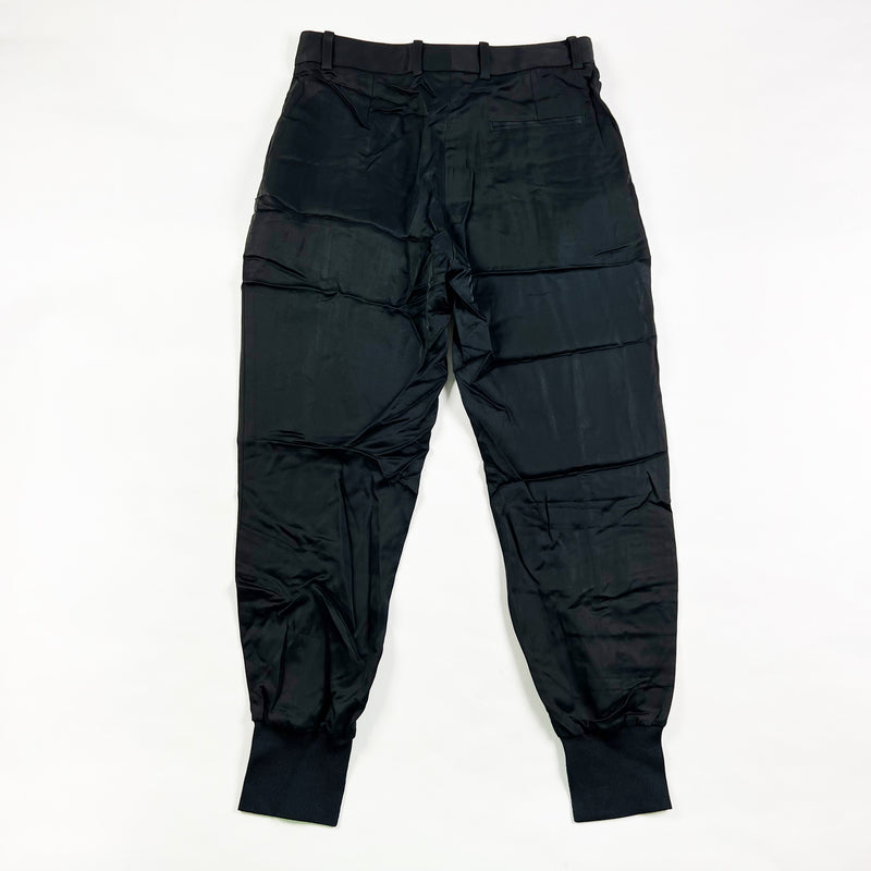 NEW 3.1 Phillip Lim Black Satin Tapered Leg Ankle Cropped Joggers Pants 4