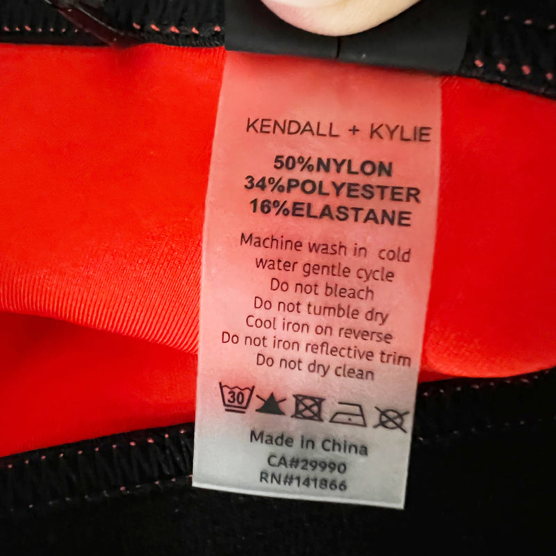 NEW Kendall + Kylie Red Black High Waisted Leggings Pants Side Fancy Elastic XL