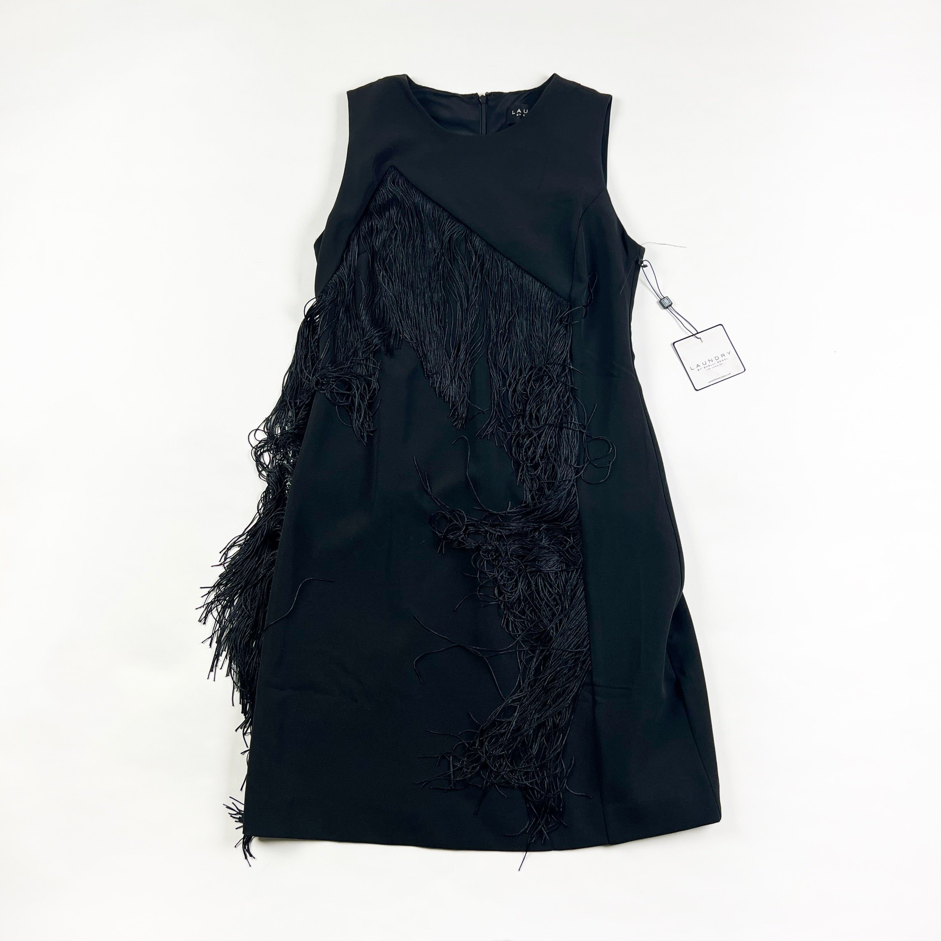 NEW Laundry By Shelli Segal Tassel Fringe Sleeveless Pullover Mini Sheath Dress