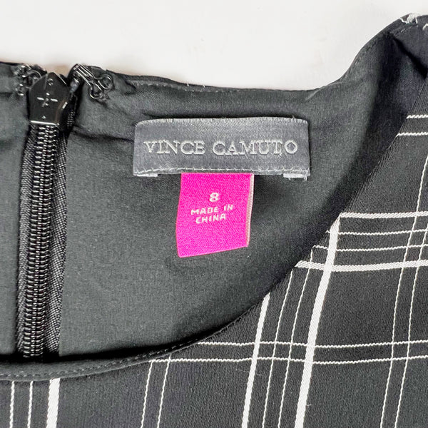 Vince Camuto Plaid Check Print Pattern Asymmetrical Handkerchief Hem Dress 8