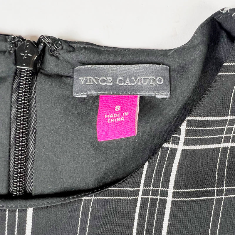 Vince Camuto Plaid Check Print Pattern Asymmetrical Handkerchief Hem Dress 8