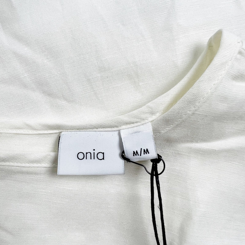 NEW Onia Marina Linen Ultra Lightweight Scoop Neck Sleeveless Sheath Dress M