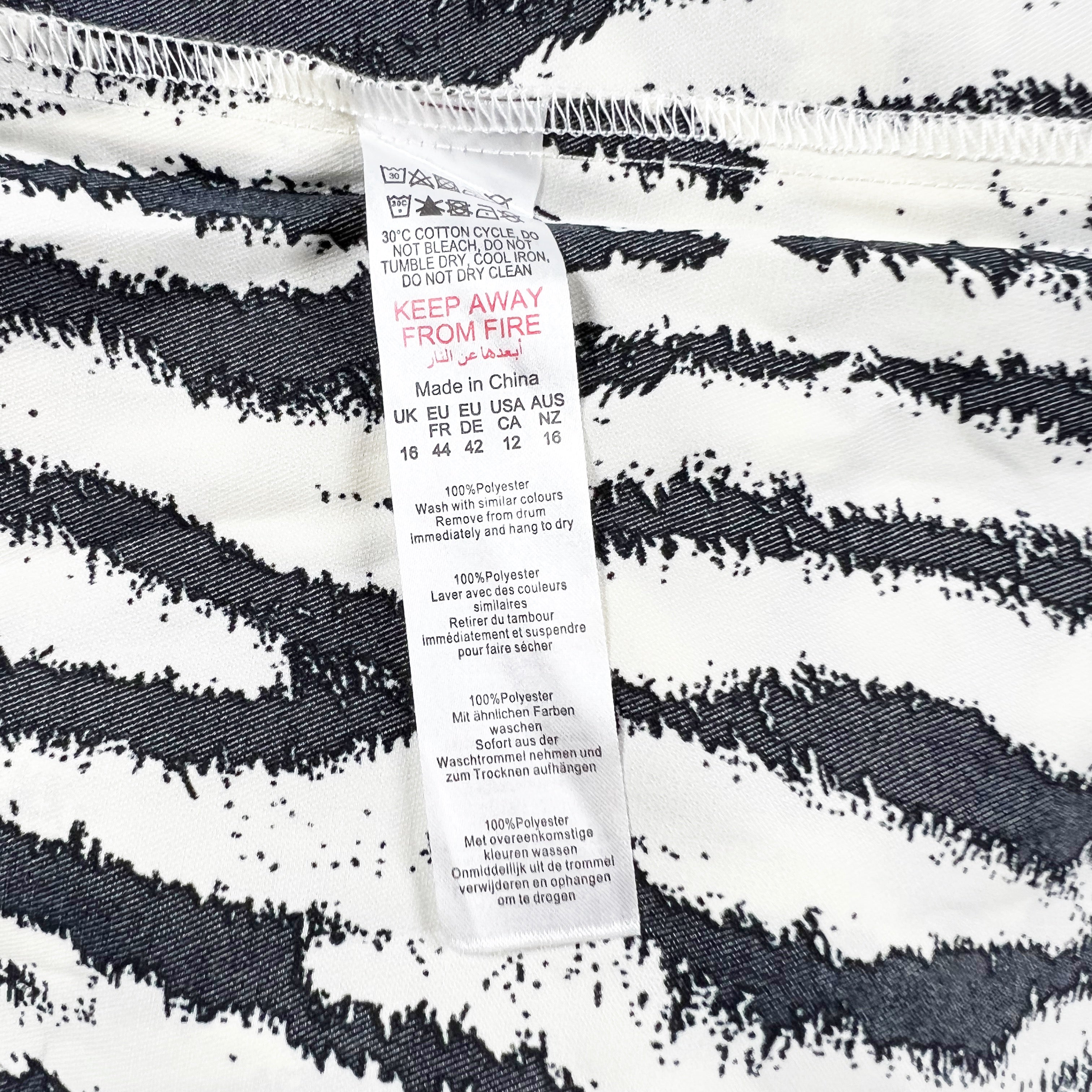 PrettyLittleThing White Black Zebra Animal Print Satin Cowl Neck Maxi Slip Dress