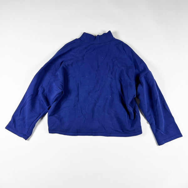 Leze The Label Maya Mock Neck Long Sleeve Pullover Sweater Indigo Blue XL