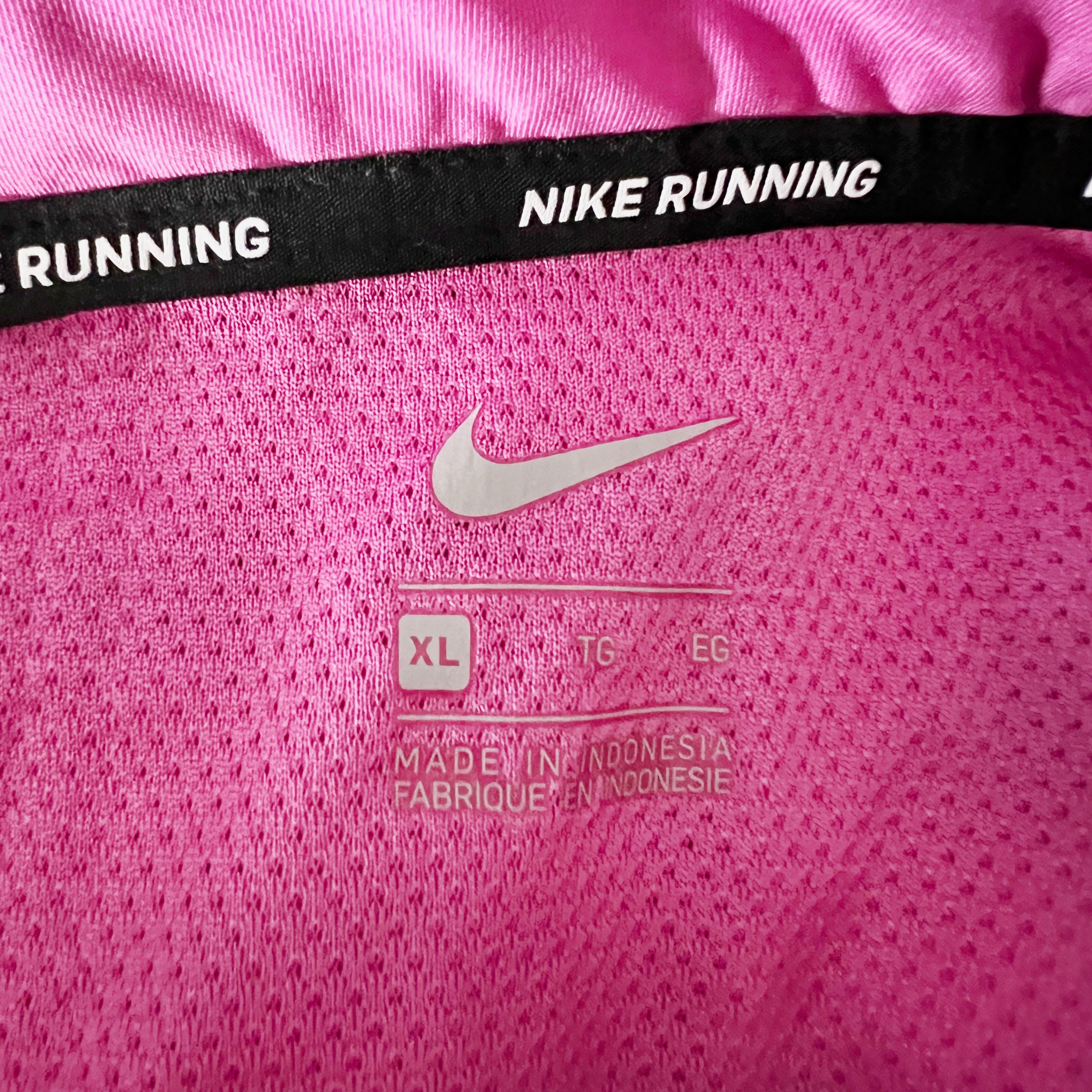 Nike Running Women's Lightweight Full Zip Hooded Windbreaker Jacket Solid Pink