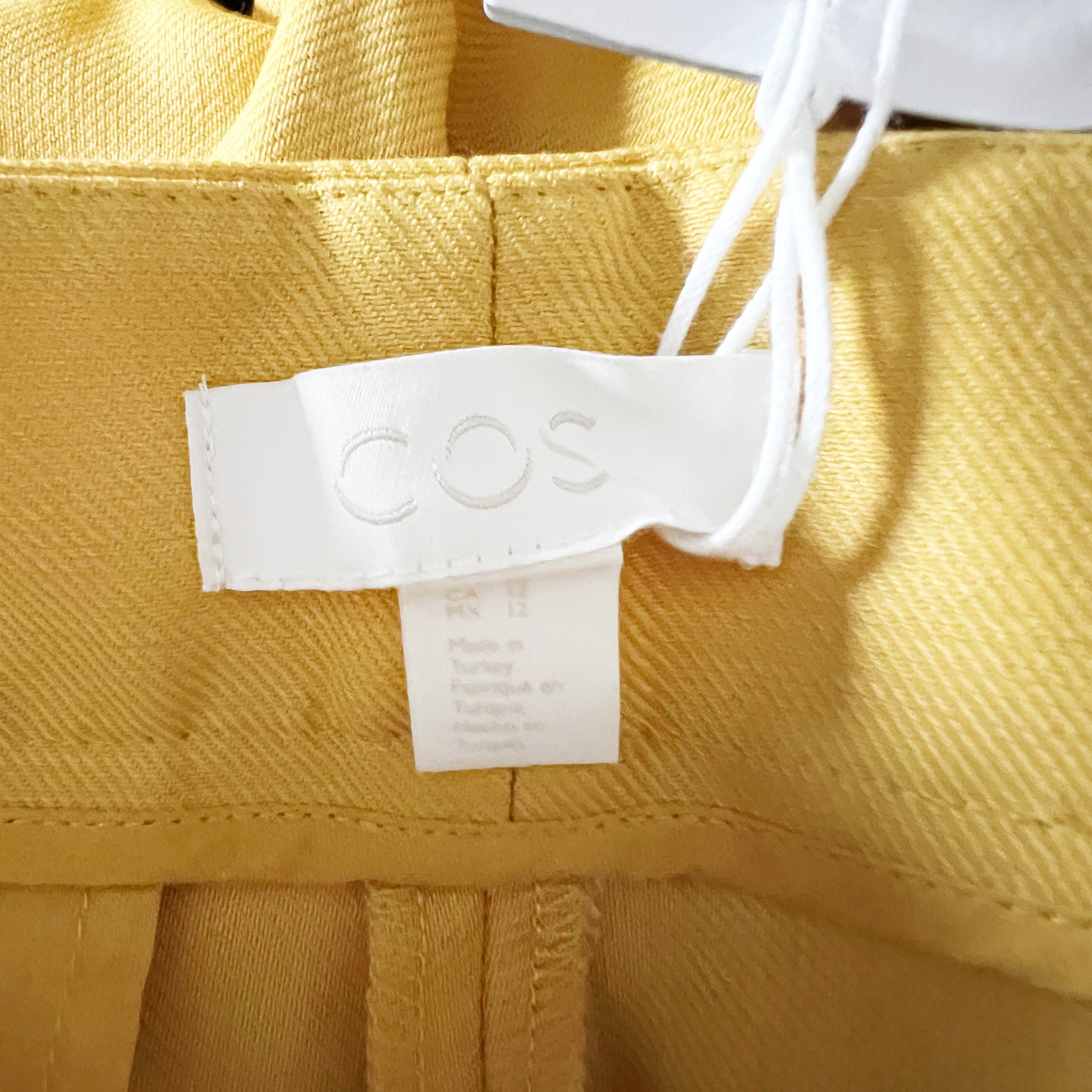 NEW COS Recycled Polyester High Waisted Straight Leg Trouser Casual Pants Yellow