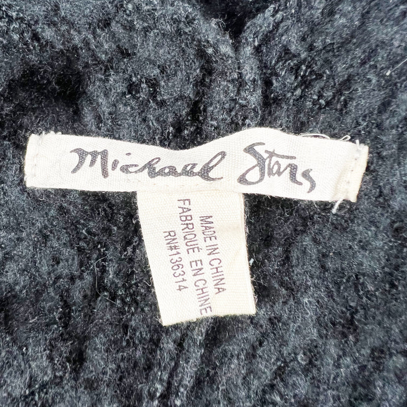 Michael Stars Ultra Soft Fuzzy Knit Stretch Belted Shawl Wrap Cardigan Sweater