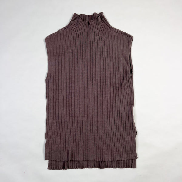 NEW B New York Recycled Material Funnel Neck Sleeveless Ribbed Knit Stretch Top