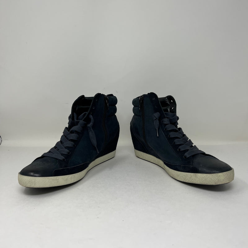 Kennel & Schmenger Soho Lace Up Suede Leather Wedge Sneakers Shoes Blue 7