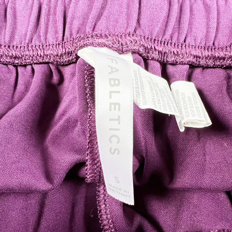 Fabletics Abby Cinched Smocked Waist Pull On Mini Athletic Shorts Dark Eggplant