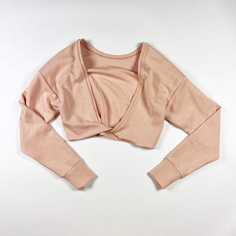 NEW L'Couture All Around Lounge Long Sleeve Reversible Pullover Sweater Top Rose