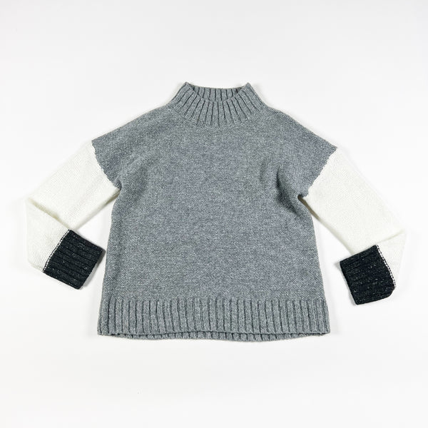 Michael Stars Women's Grete Colorblock Turtleneck Knit Pullover Sweater Gray S