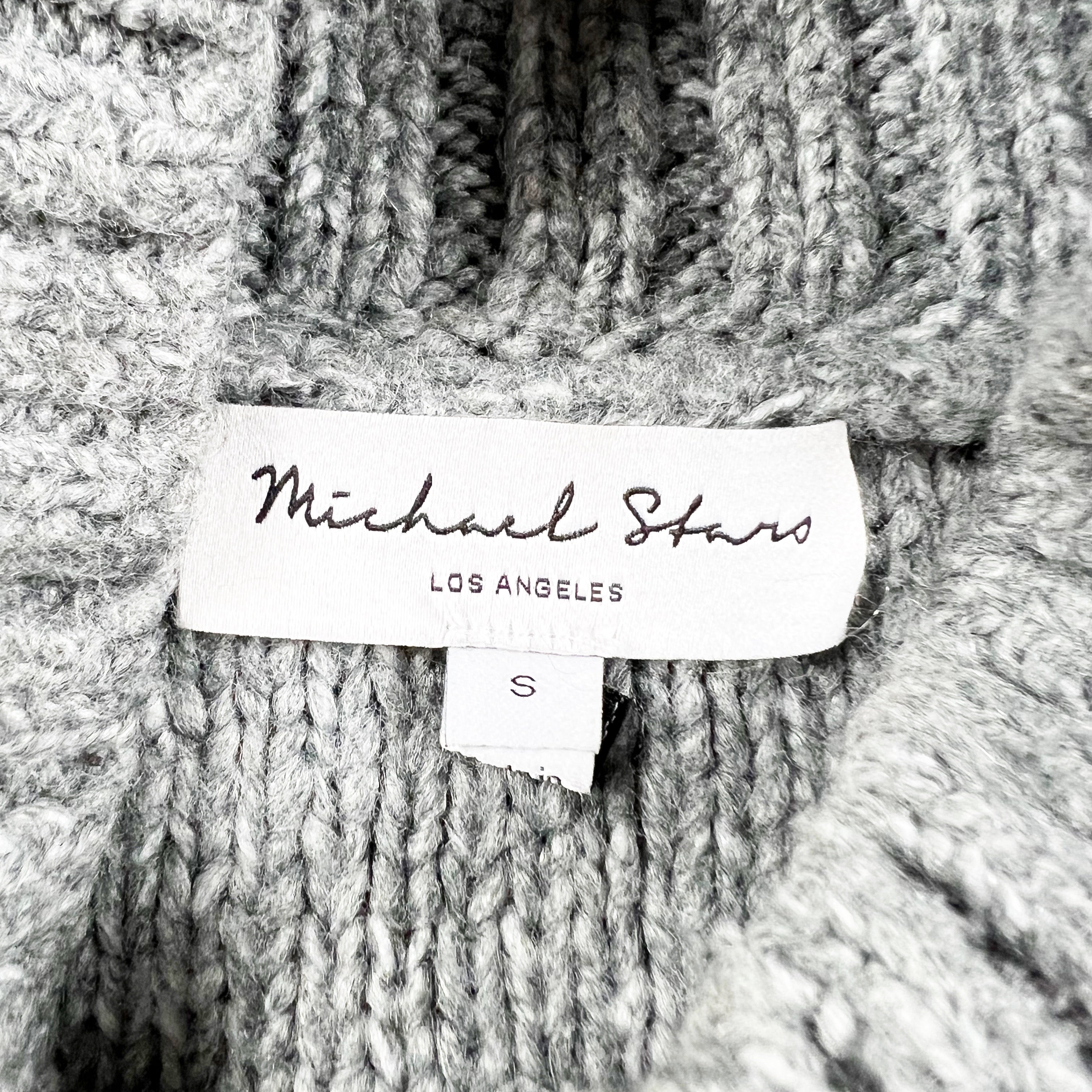 Michael Stars Women's Grete Colorblock Turtleneck Knit Pullover Sweater Gray S
