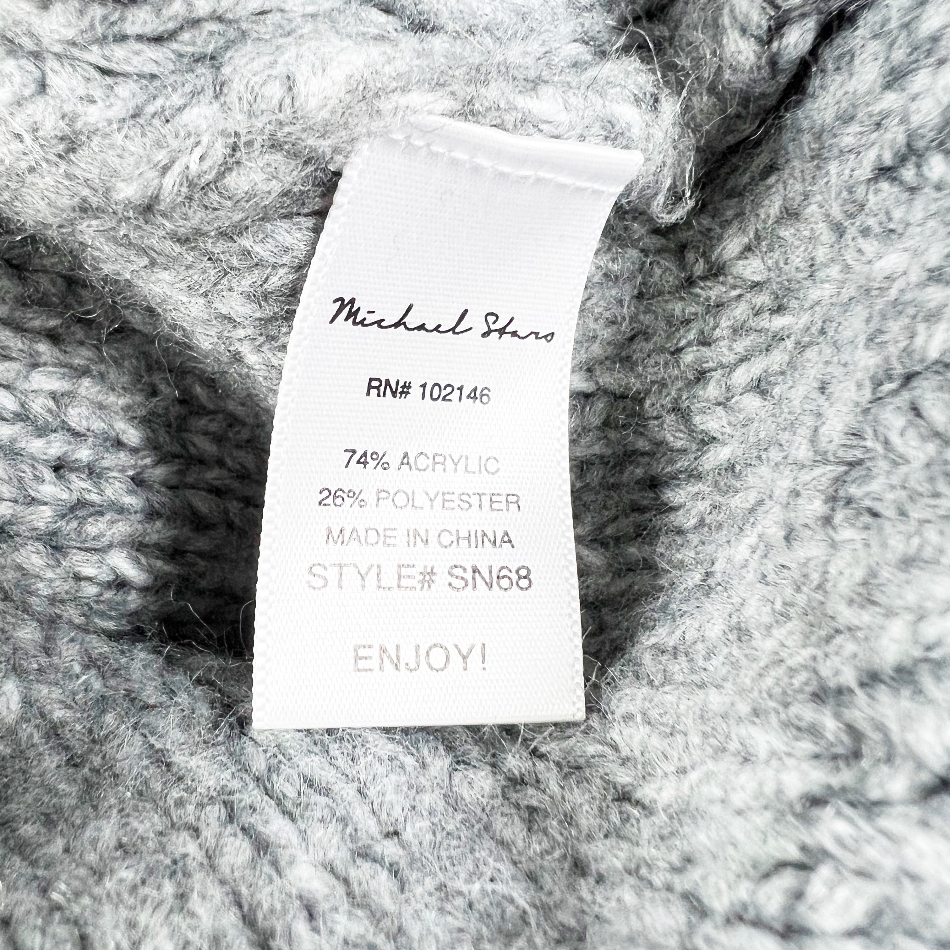 Michael Stars Women's Grete Colorblock Turtleneck Knit Pullover Sweater Gray S