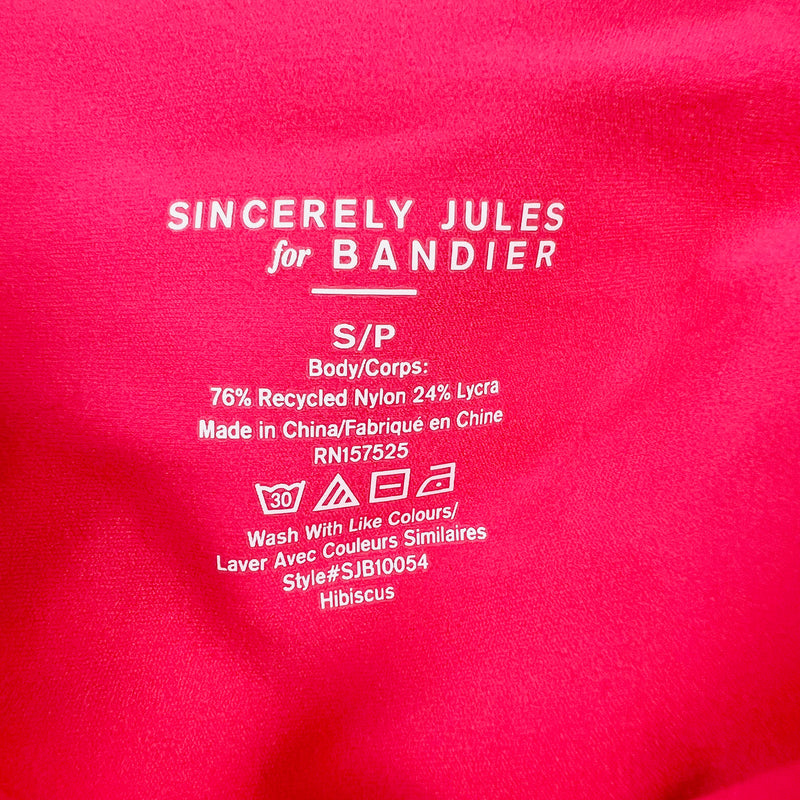 NEW Sincerely Jules x Bandier Rowan V Seam High Rise Work Out Leggings Hibiscus