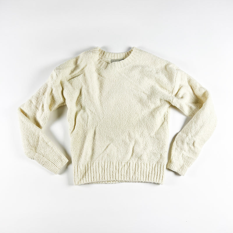 Everlane The Teddy Crew Neck Fuzzy Knit Long Sleeve Pullover Sweater Ivory Small