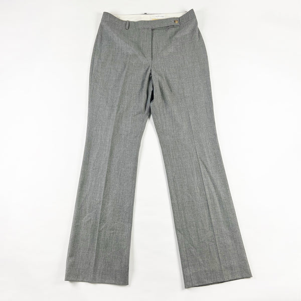 Michael Kors Collection Made In Italy Wool Stretch Mid Rise Straight Leg Pants