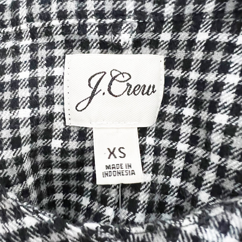NEW J. Crew Cotton Popover Brushed Flannel Micro Check Print Mini Dress XS