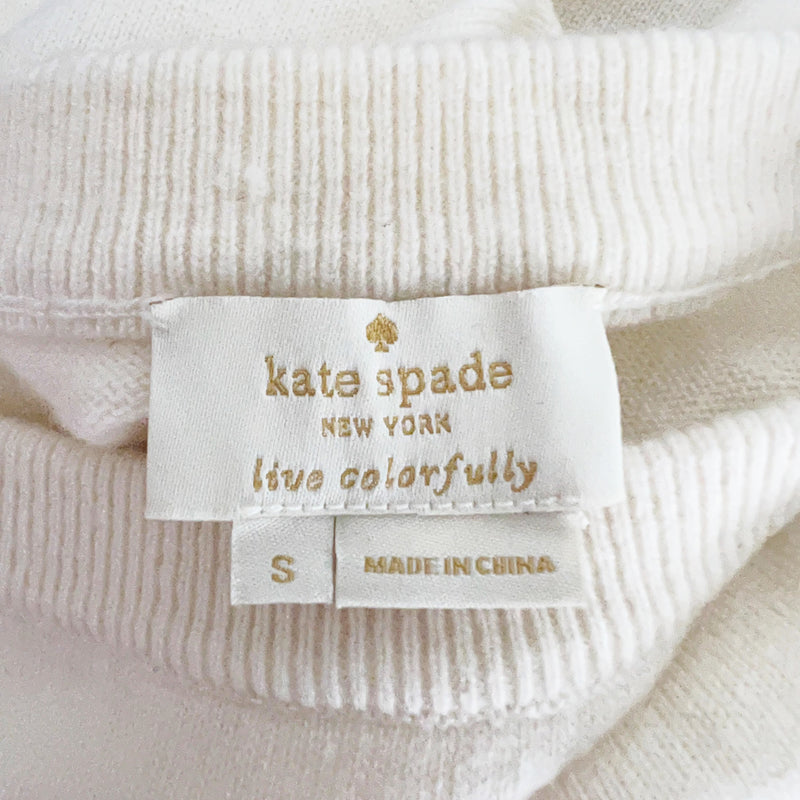 Kate Spade New York Women's Wool Blend Crew Neck Quarter Sleeve Pullover Sweater
