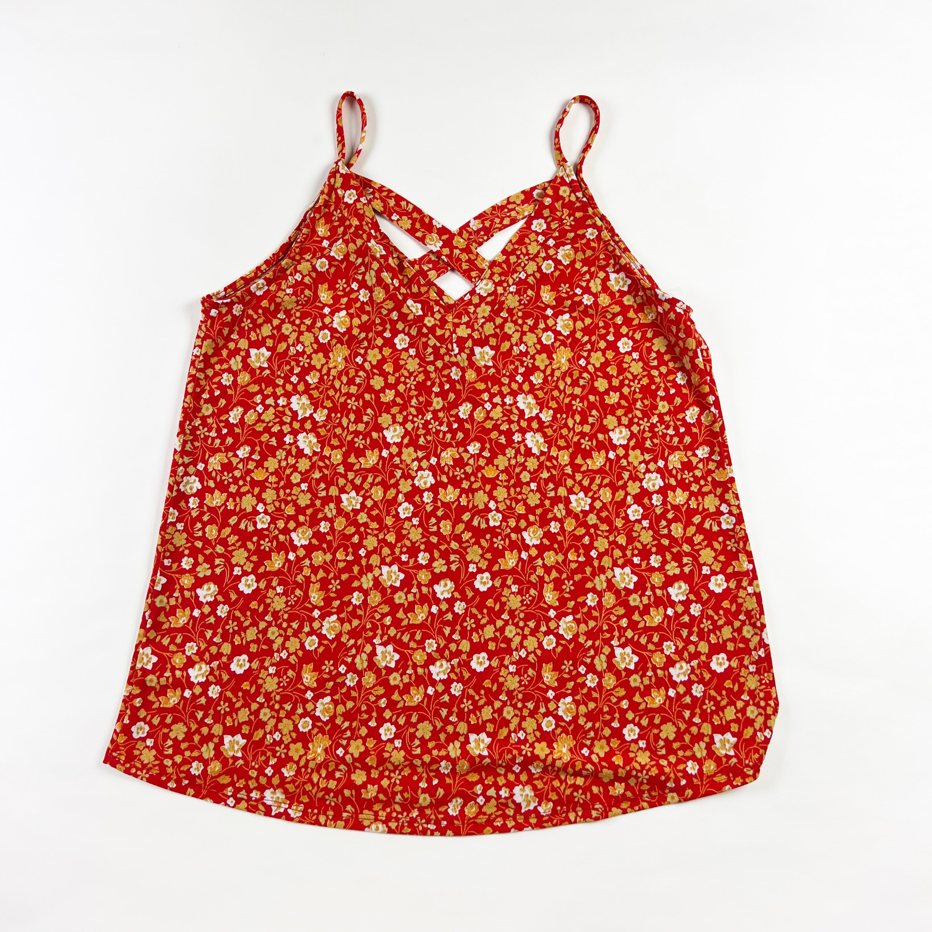 NEW Gilli Ditsy Micro Floral Flower Print Pattern Stretch Cami Tank Top Shirt S